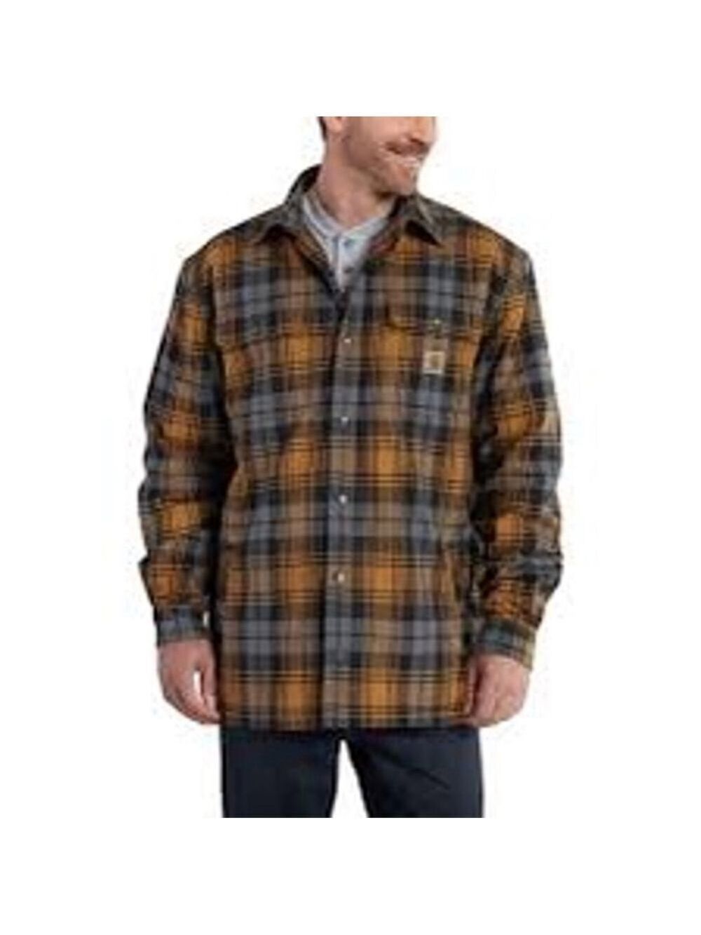 Carhartt Hubbard Shirt Jacket Size 2XL Brown Plaid